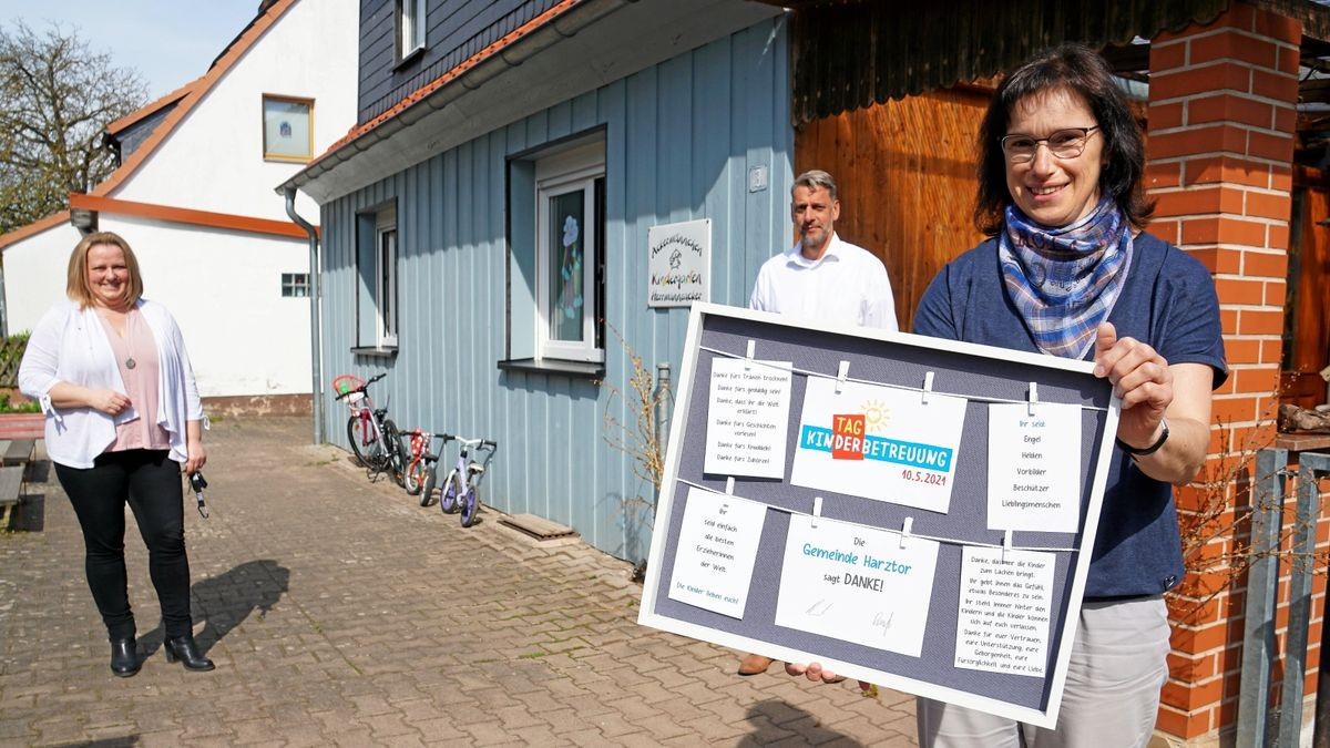 In Herrmannsacker wird eine gute Arbeit im Kindergarten geleistet. Kita-Chefin Silke August erhielt im Mai 2021 von der Harztor-Gemeinde eine dementsprechende Anerkennung für das gesamte Team.