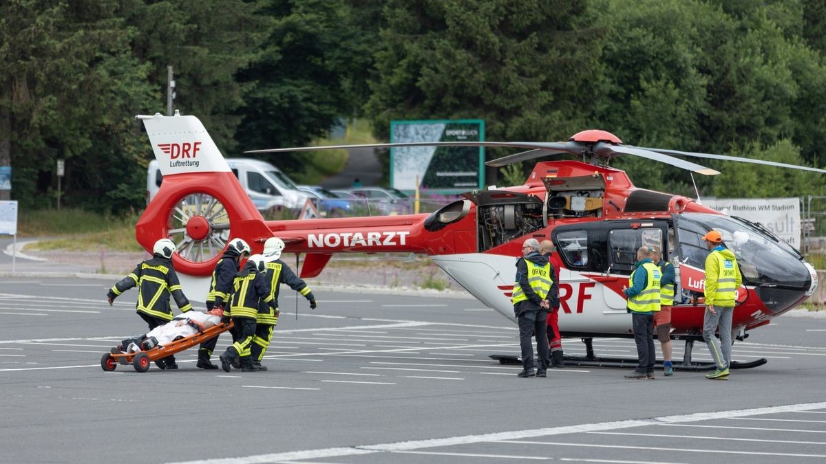 Auch ein Rettungshubschrauber war in die Großübung involviert. 