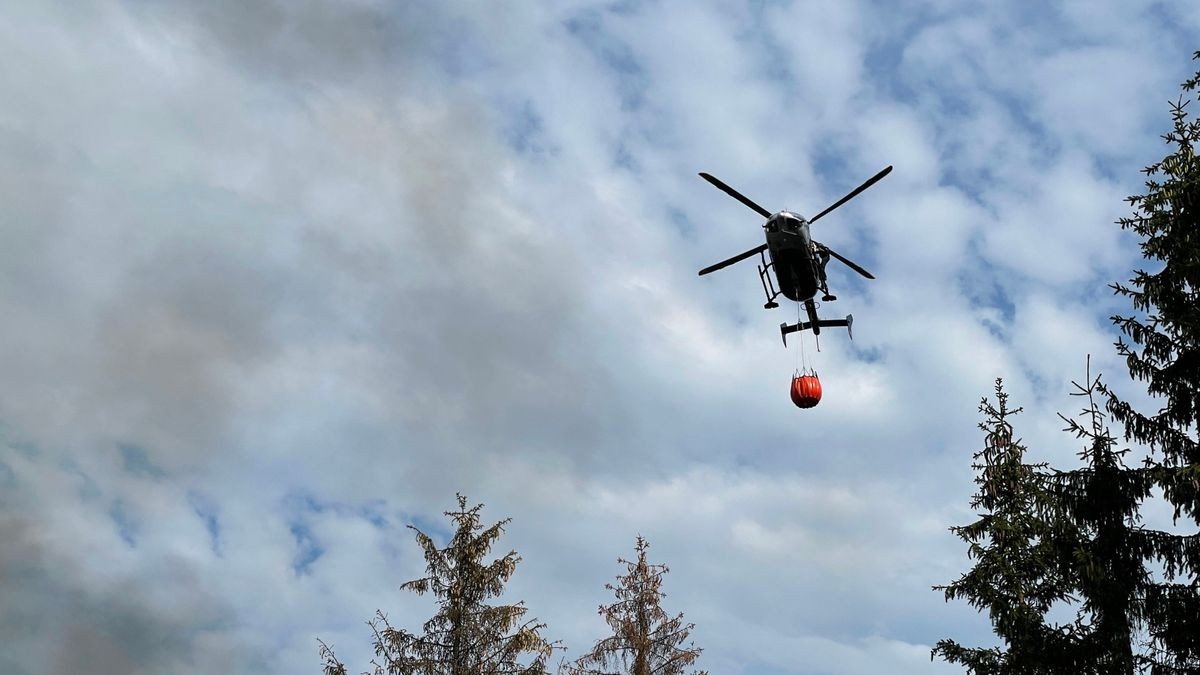 Am Mittwoch gerieten auf einem Berg nördlich von Steinach (Landkreis Sonneberg) ein Bagger und ein Rückemaschine bei Holzarbeiten in Brand.