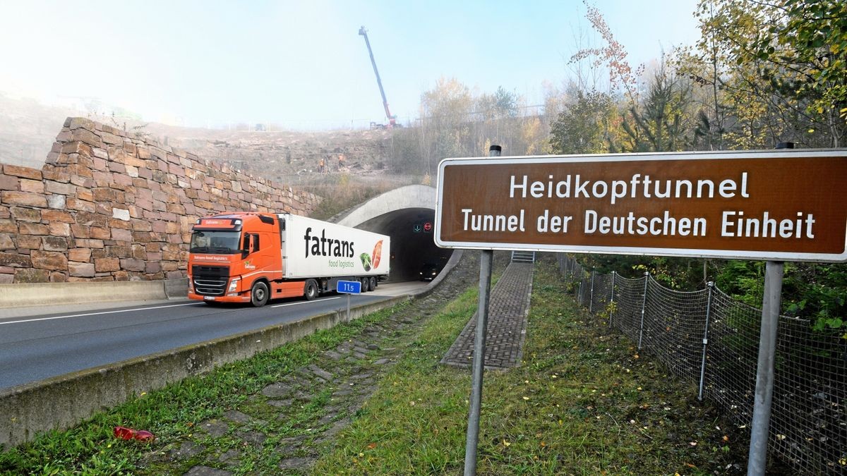 Der Heidkopftunnel der A38. 