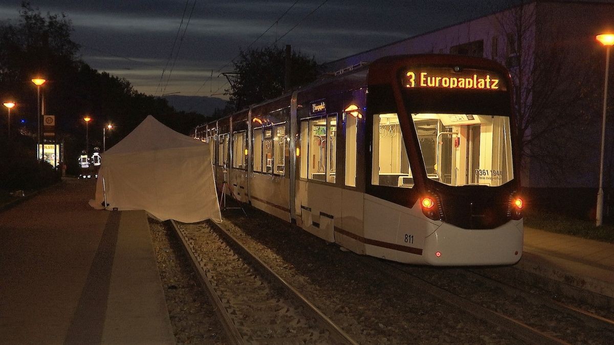 Der Unfallort am Drosselberg in Erfurt.