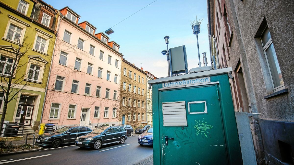 Die Luftmessstation in der Erfurter Bergstraße. (Archivbild)