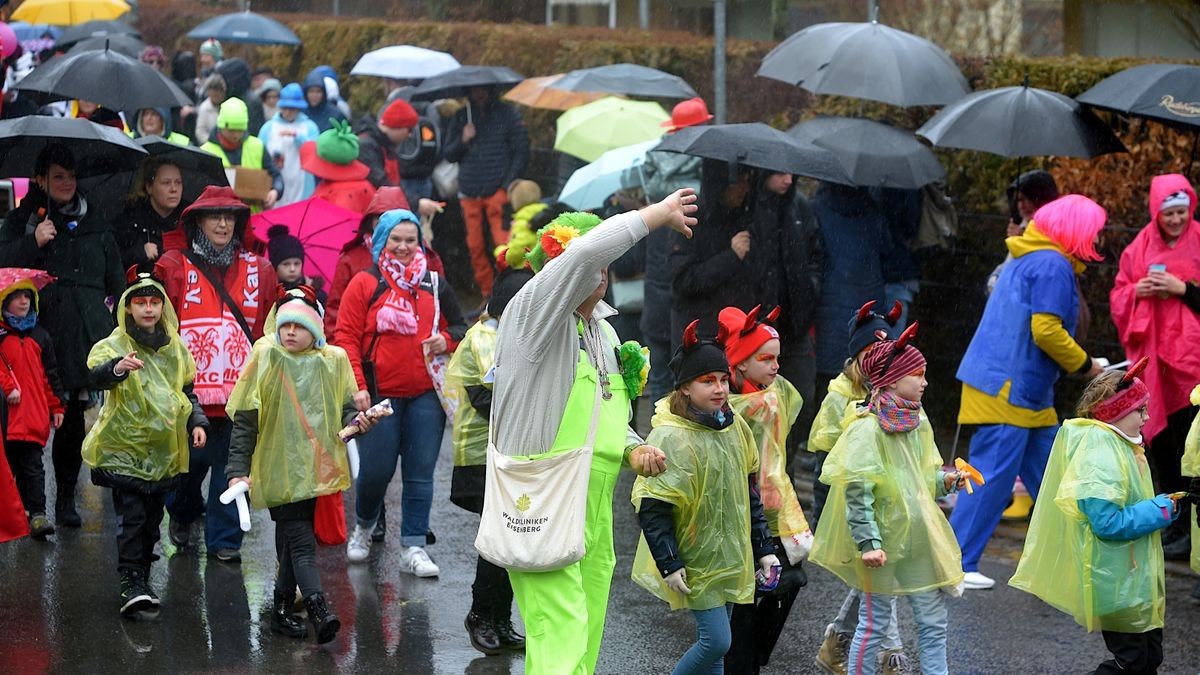 Trotz Regen und ausgefallenen Karnevalsumzug in Erfurt starteten die Marbacher Karnevalisten gut gelaunt ihren eignen Faschingsumzug durch ihren Ortsteil.