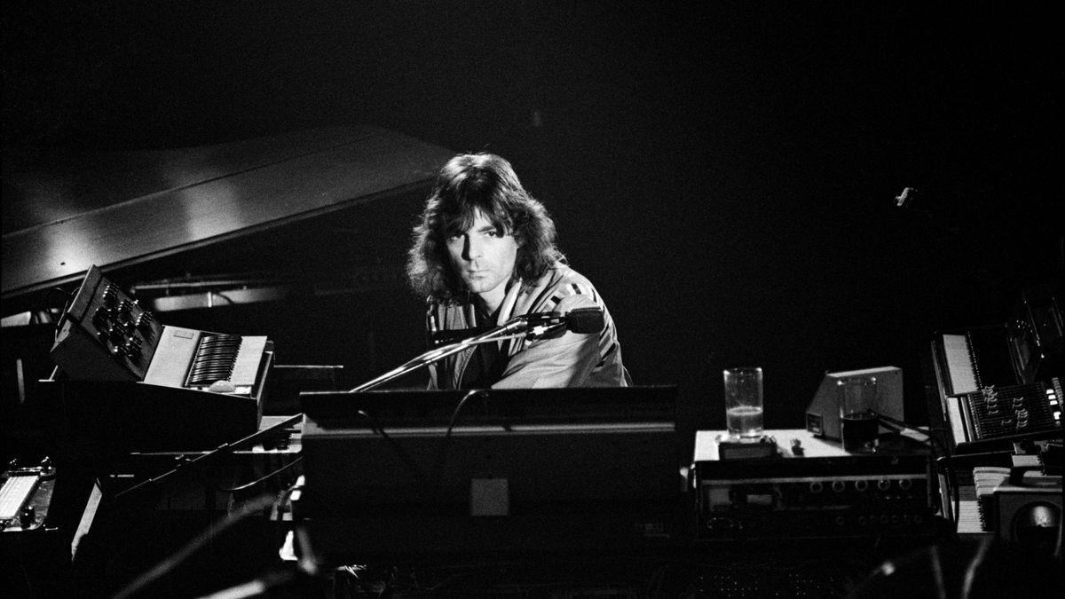 April 1975: Richard Wright spielt in der Los Angeles Memorial Sports Arena, USA.