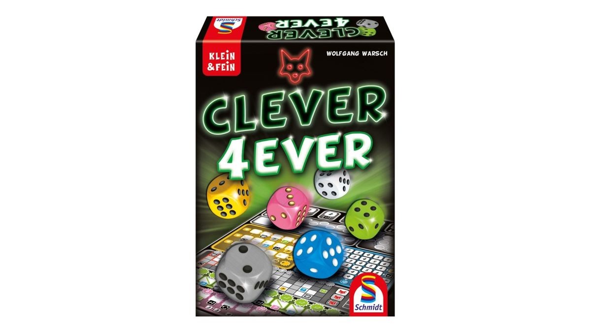 «Clever 4Ever»: Autor Wolfgang Warsch, Schmidt Spiele, ab 8 Jahren, für 1-4 Spielende, Spieldauer 30 Minuten, Preis ca. 14 Euro.