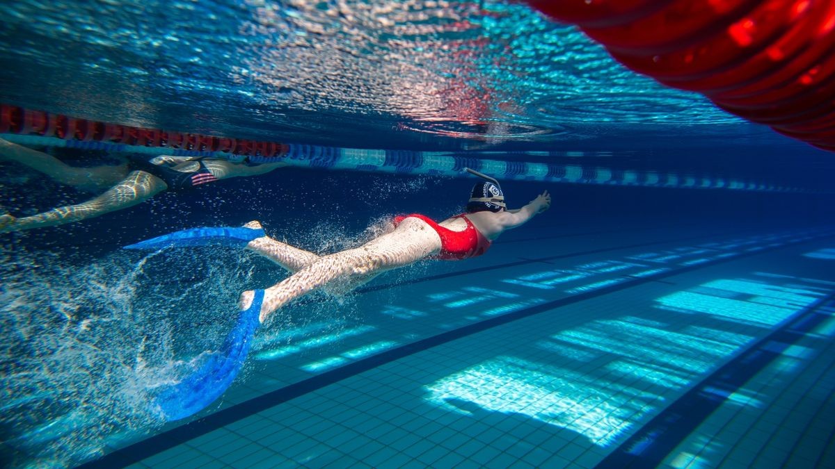 Bilder von den Meisterschaften im Flossenschwimmen.