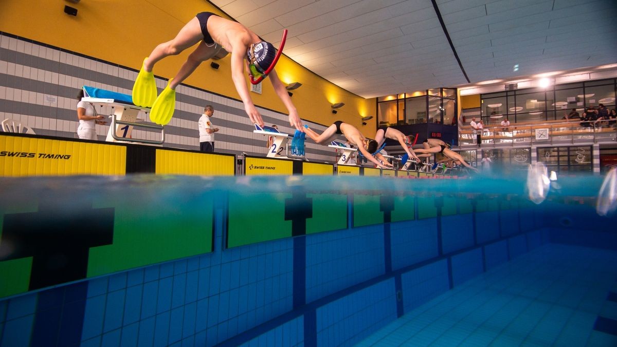 Bilder von den Meisterschaften im Flossenschwimmen.