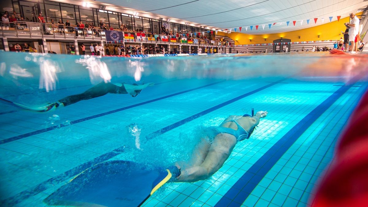 Bilder von den Meisterschaften im Flossenschwimmen.