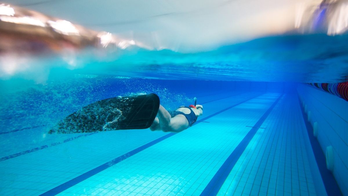 Bilder von den Meisterschaften im Flossenschwimmen.