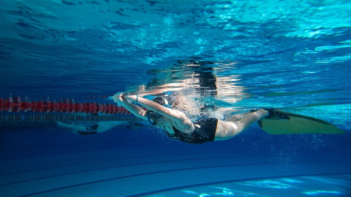 Bilder von den Meisterschaften im Flossenschwimmen.