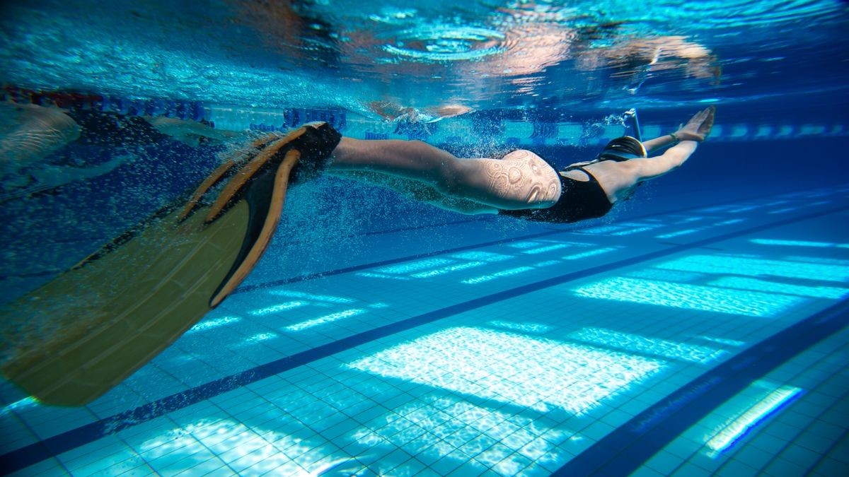 Bilder von den Meisterschaften im Flossenschwimmen.