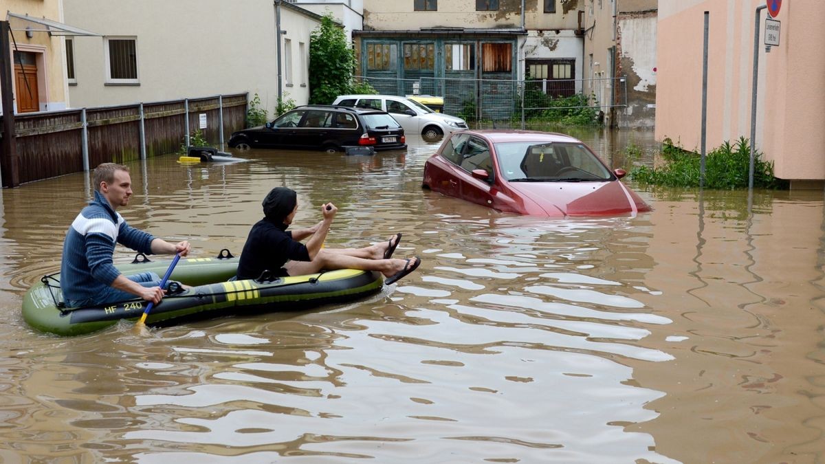 Das Hochwasser der Weißen Elster führte unter anderem zu Überschwemmungen in Gera-Untermhaus.