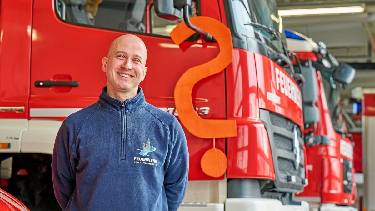 Steven Dierbach ist ehrenamtlicher Stadtbrandmeister und Leiter der Freiwilligen Feuerwehr in Bad Langensalza.