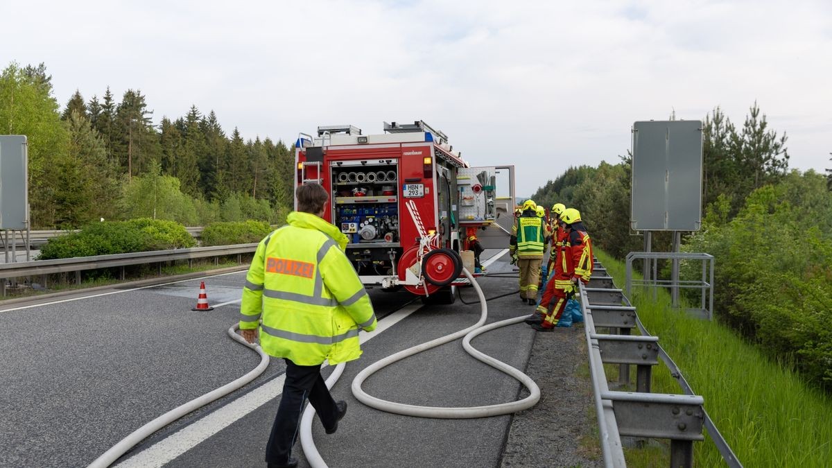 Die A73 war kurzzeitig voll gesperrt