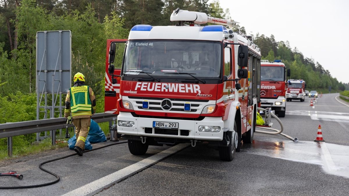 Die A73 war kurzzeitig voll gesperrt