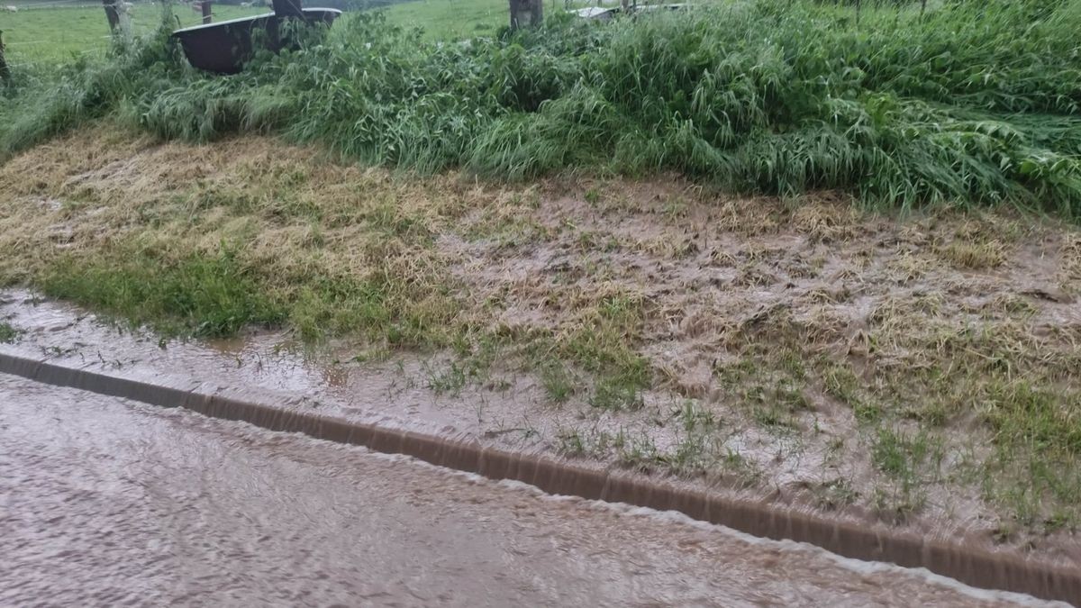 In Burgwalde waren am Montagabend 17 Feuerwehrleute und die Anwohner damit beschäftigt, Schlamm von Maisfeldern und Wassermassen zu beseitigen. Die Schotten mussten im Dorf aktiviert und Sandsäcke befüllt werden. Es gelang, den Schlamm aus dem Dorf herauszuhalten. Die Straße zum Autobahnzubringer musste voll gesperrt werden. Der Einsatz dauerte dreieinhalb Stunden.