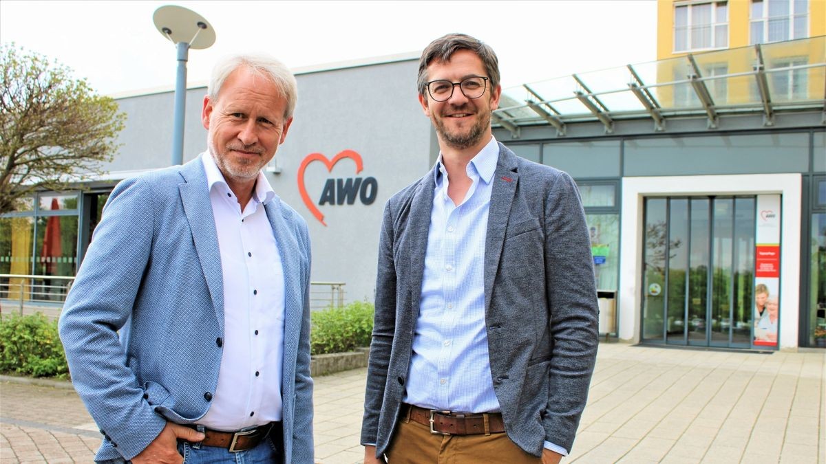 Fordern ein Umdenken in der Sozialbranche: Frank Albrecht (links) und Tim Beck, Vorstandsvorsitzender und stellvertretender Vorstandsvorsitzender im Awo-Regionalverband Mitte-West-Thüringen.