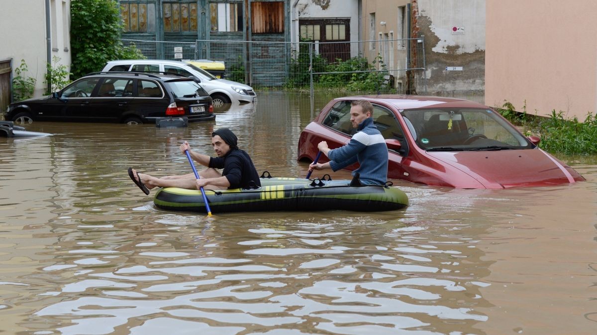 Das Hochwasser der Weißen Elster führte unter anderem zu Überschwemmungen in Gera-Untermhaus.