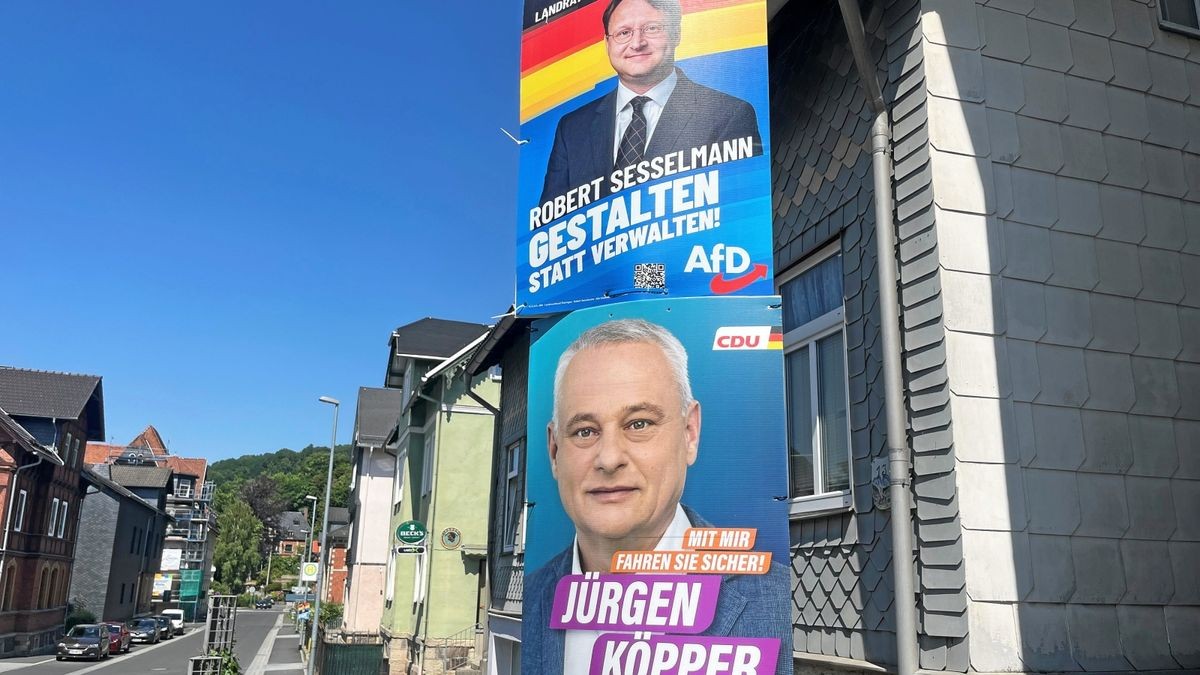 Wahlplakate in Sonneberg