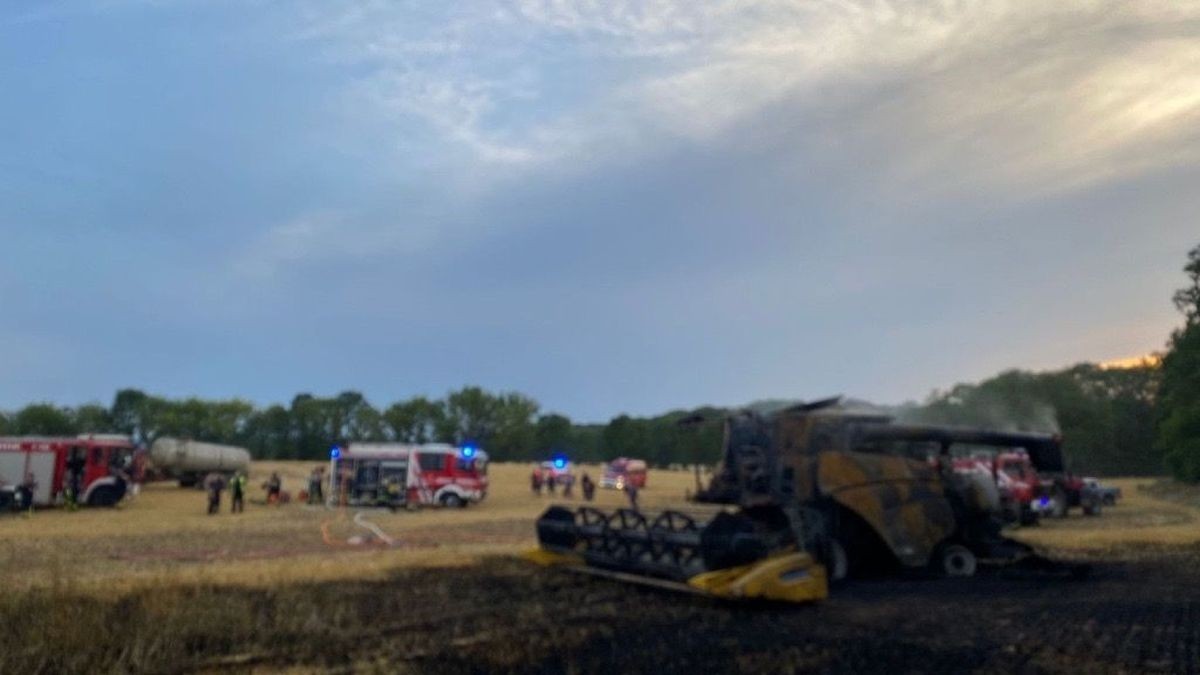 Am Dienstagabend kamen mehrere Feuerwehren im Unstrut-Hainich-Kreis bei einem Brand auf einem Feld zum Einsatz.