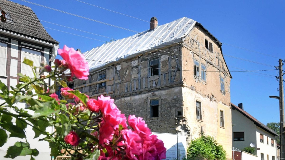 Am Raspehaus in Rastenberg wurden 2022 erste Sicherungsarbeiten ausgeführt.