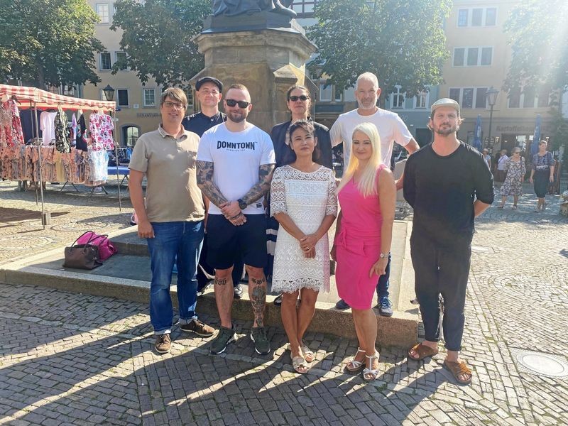 Marktfeierei auf dem Markt in Jena