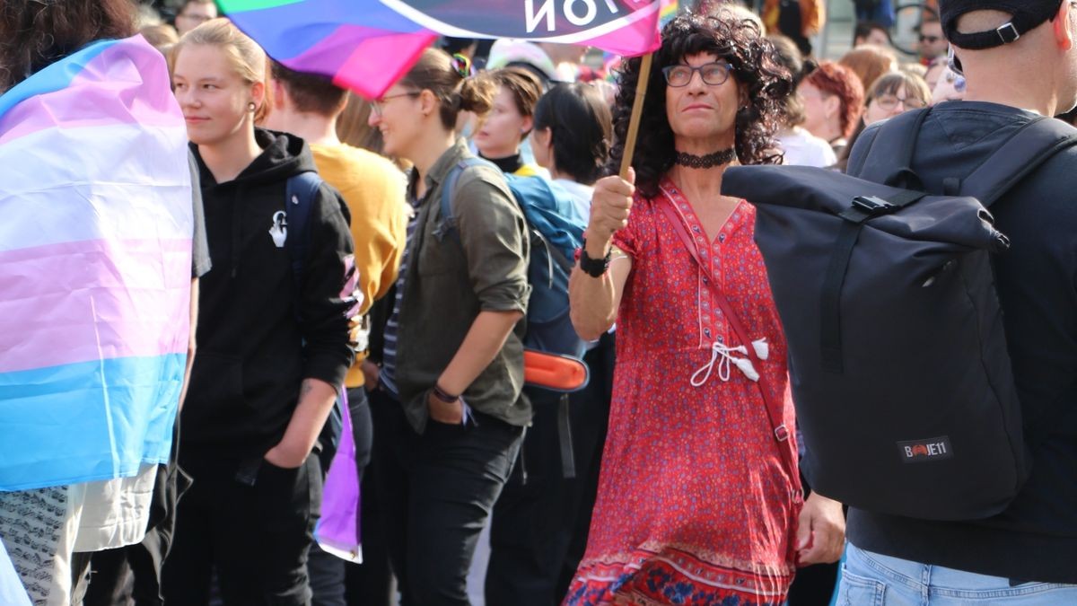 Präsent waren die antifaschistischen Fahnen und Banner bei der Demo.