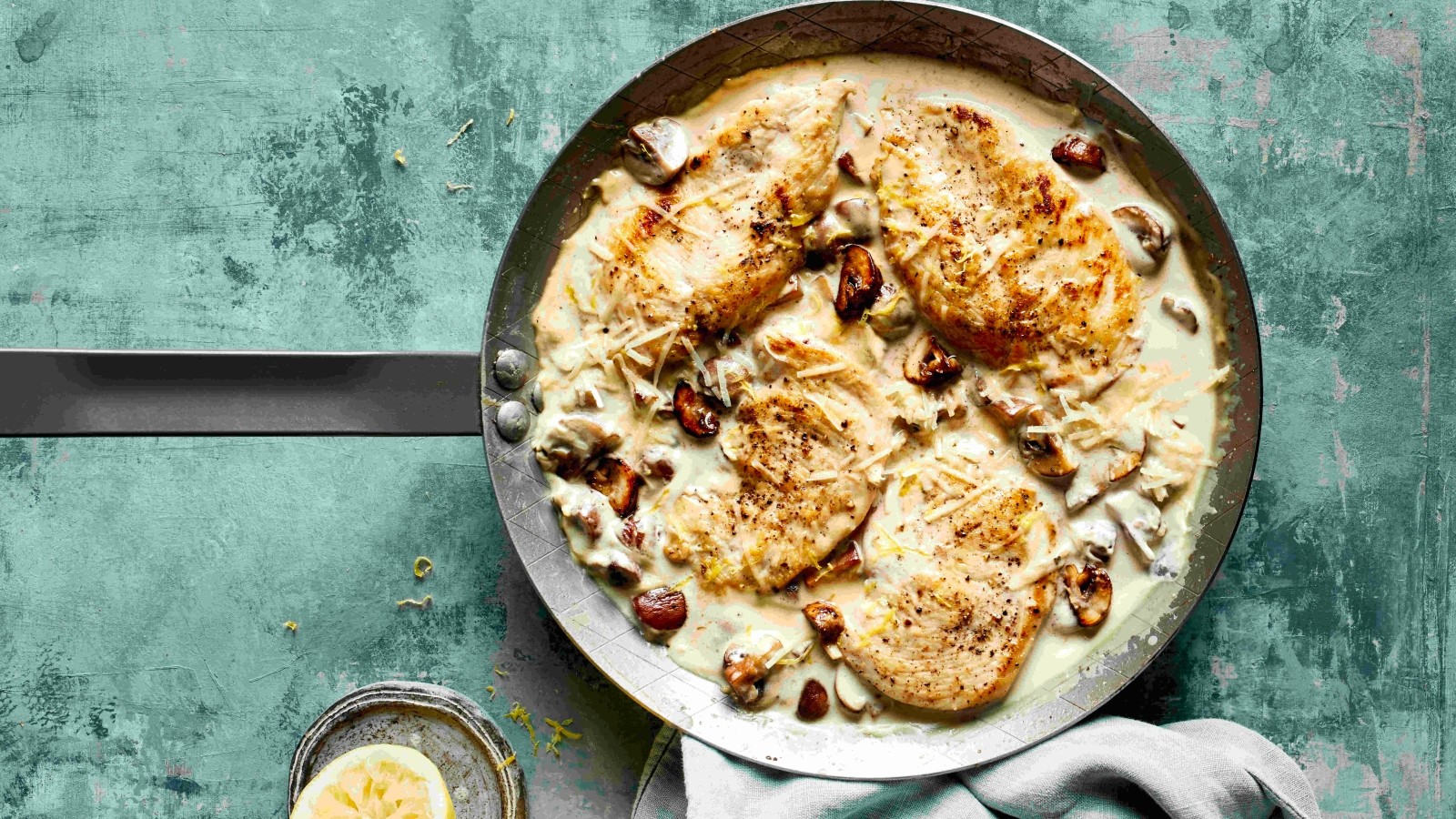 Hähnchen-Piccata in Pilz-Zitronen-Soße