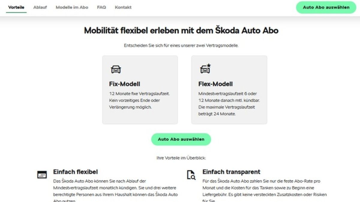 Das neue Škoda Auto Abo: flexible Mobilität zu planbaren Kosten