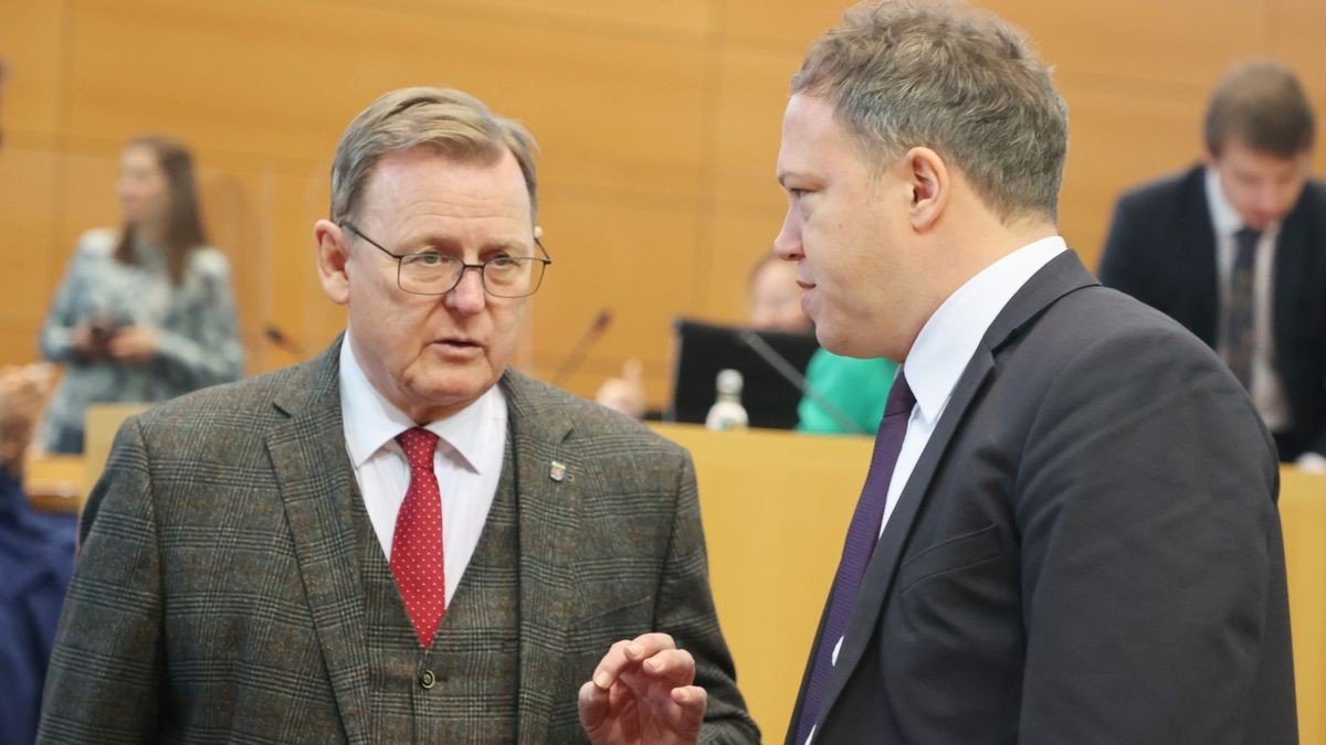 Bei der Kompromisssuche zum Haushalt 2024 wird ein weiteres Treffen zwischen CDU-Fraktionschef Mario Voigt und Ministerpräsident Bodo Ramelow (Linke) geben.