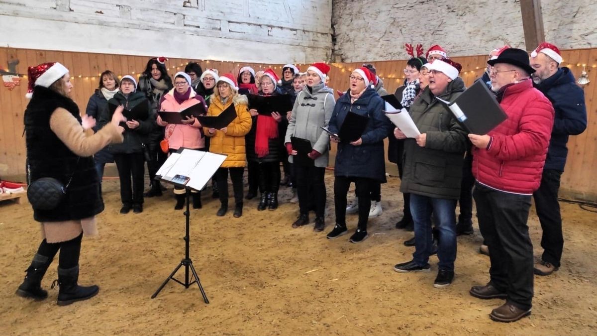 Einen ersten Auftritt hatte der neue Projektchor unter der Leitung von Katharina Mohs beim Weihnachtsmarkt in Lipprechterode. 