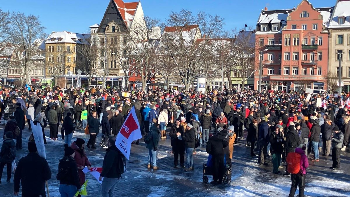 Demonstration gegen Rechtsextremismus in Erfurt.