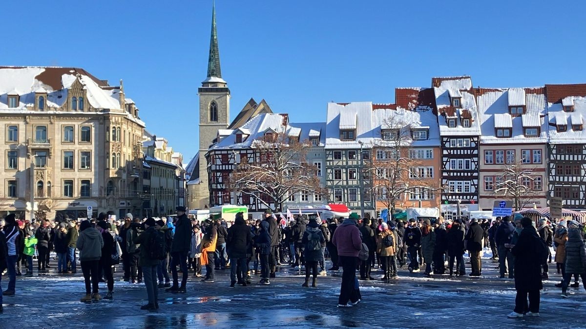 Demonstration gegen Rechtsextremismus in Erfurt.