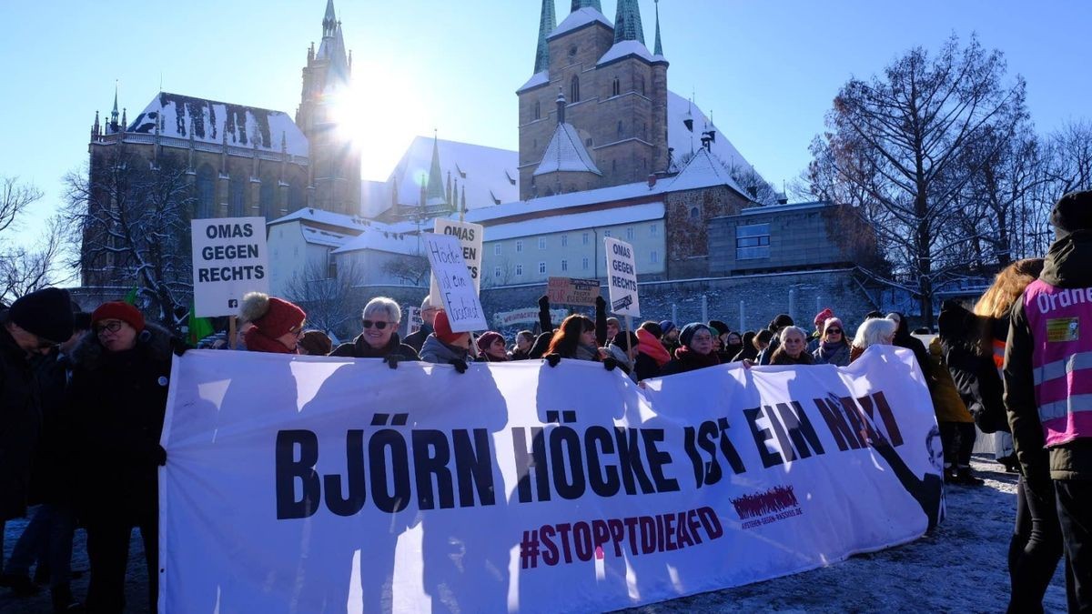 Demonstration gegen Rechtsextremismus in Erfurt.