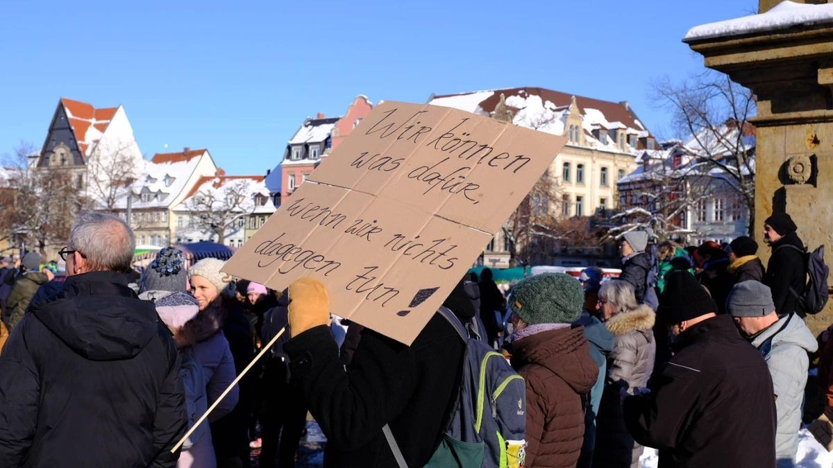 Demonstration gegen Rechtsextremismus in Erfurt.