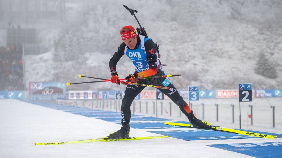 Philipp Horn vom SV Eintracht Frankenhain (hier beim Biathlon-Weltcup in Oberhof) hat sich im Laufe der Saison einen Platz im WM-Team erkämpft.