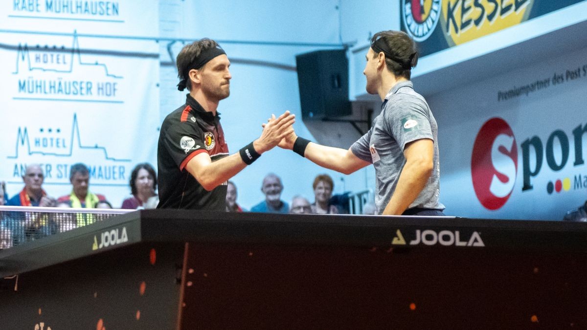 Treffen sich am Freitag wieder: Posts Steffen Mengel und Timo Boll (rechts).