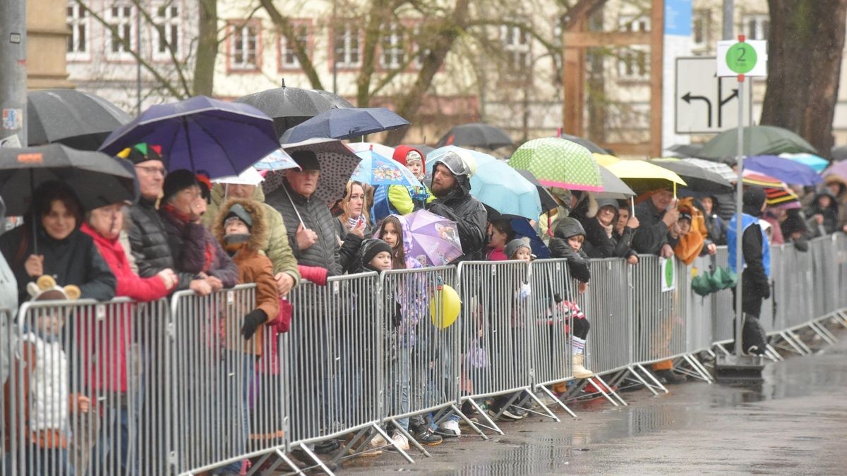 Am Sonntag zog bei Dauerregen mit 35 Karnevalsvereinen vor tausenden Besuchern durch Erfurt.