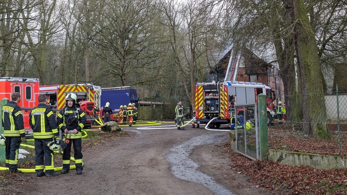 Feuerwehreinsatz am Waldschlösschen in Heldrungen.