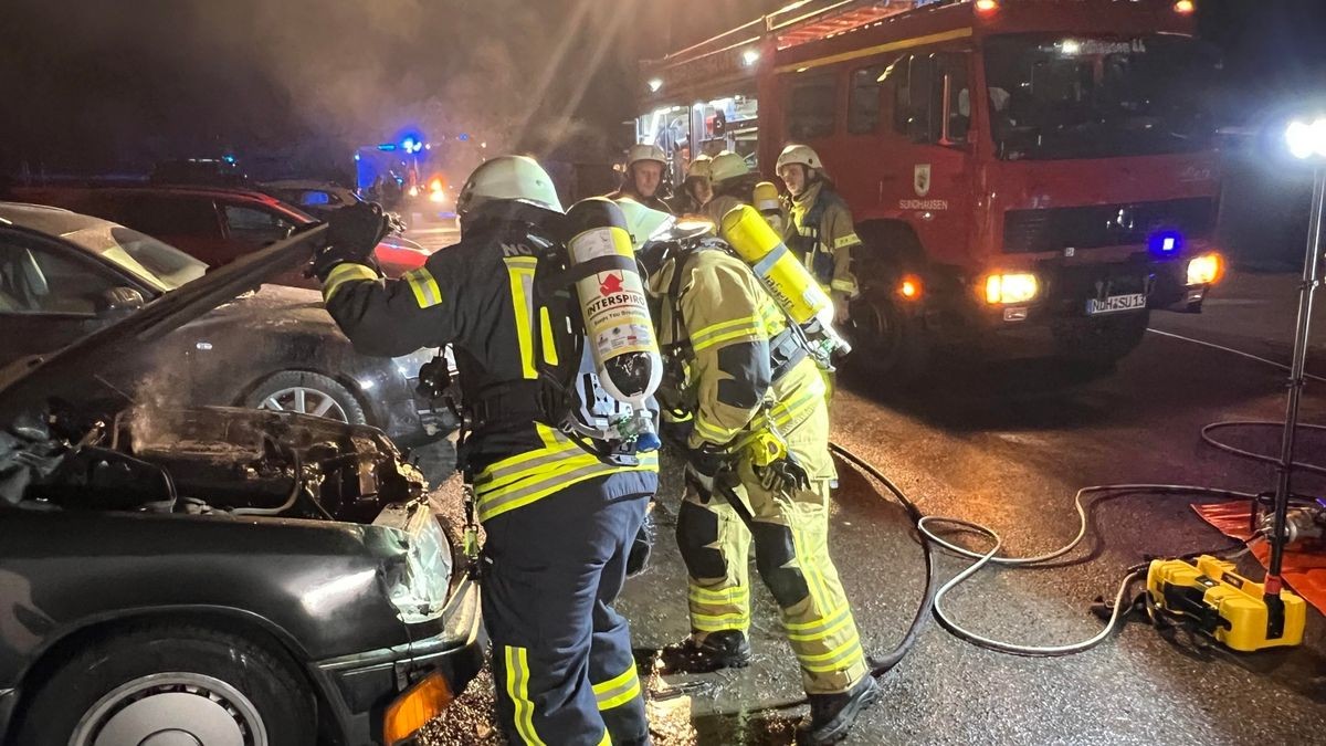 Rund 30 Einsatzkräfte der Nordhäuser Berufsfeuerwehr und zahlreicher freiwilliger Wehren löschten die Flammen.