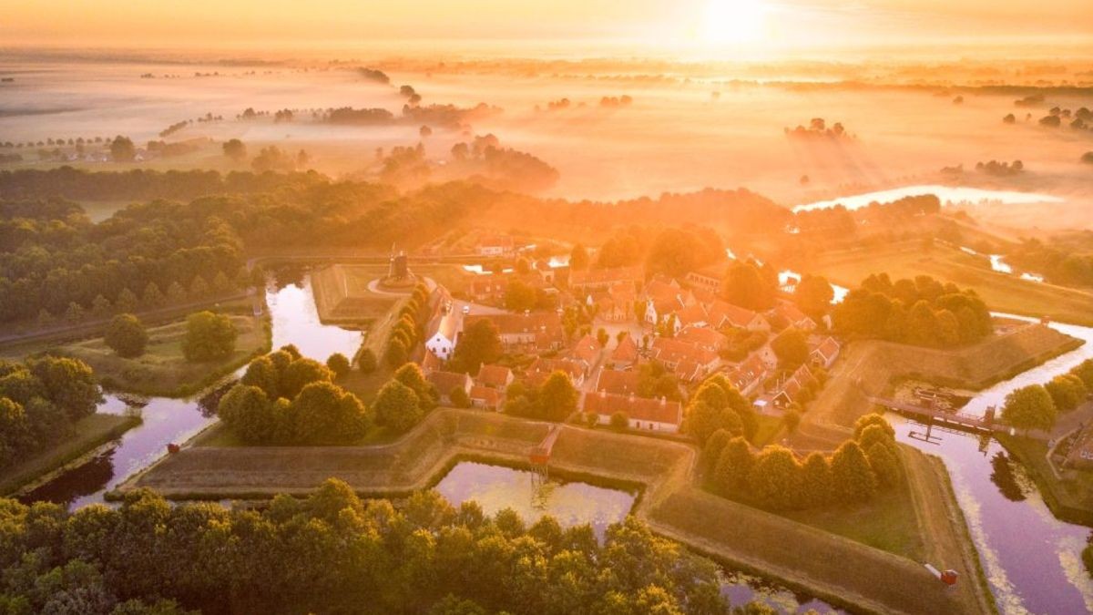 Das Festungsdorf Bourtange aus der Vogelperspektive.