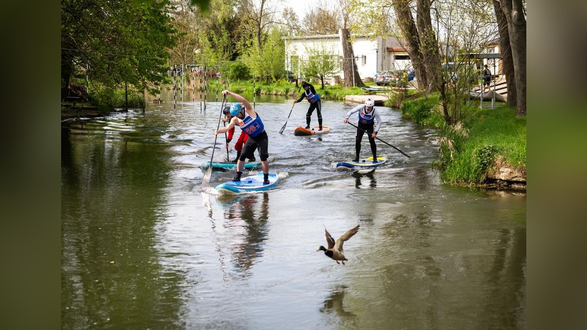 Am Wochenende wurde die 3. Deutsche Meisterschaft im Wildwasser-Stand-Up-Paddling auf dem Unstrut-Kanukanal in Sömmerda ausgetragen.