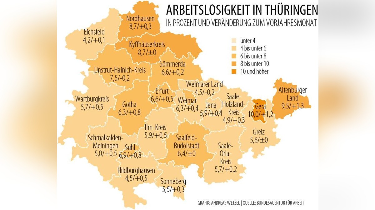 Der Arbeitsmarkt in Thüringen im April 2024.