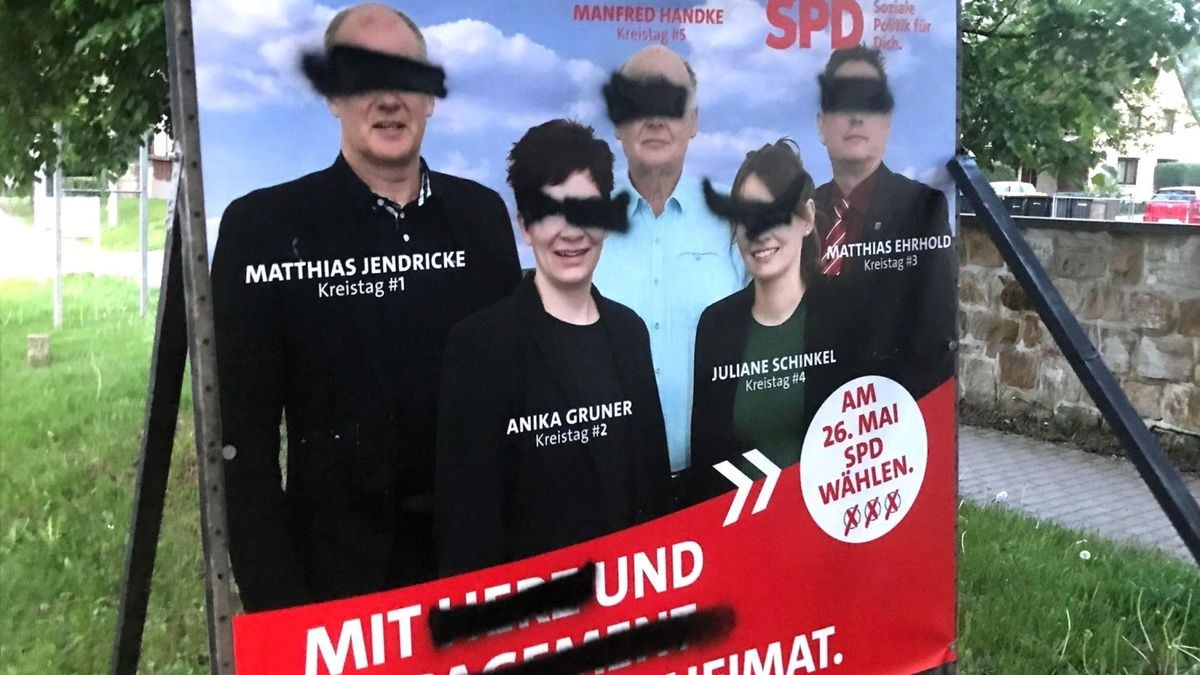 Auch im Kreis Nordhausen werden in diesen Tagen zahlreiche Wahlplakate beschmiert und beschädigt.