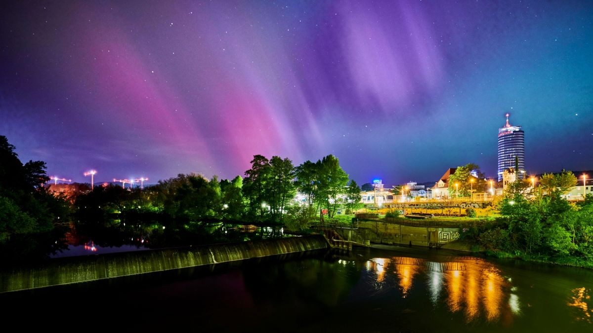 Polarlicht über Jena Seltenes Phänomen war mit bloßem Auge sichtbar