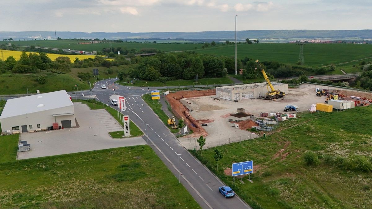 Das neue McDonald‘s-Restaurant an der A38 zwischen Leinefelde und Worbis wächst.