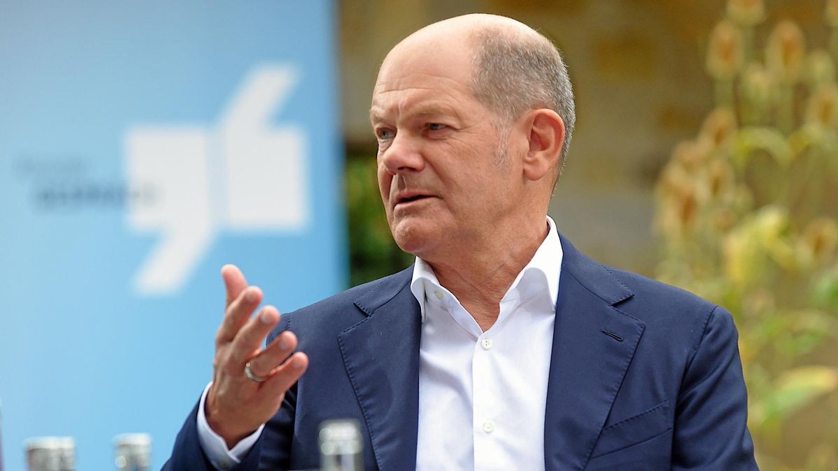 Bundeskanzler Olaf Scholz (SPD) im Interview mit dieser Zeitung in Erfurt.