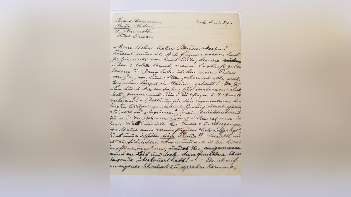 Handgeschriebene Zeilen eines einst bedeutenden Kaufmannes aus Gera. Herbert Biermann schreibt an Martin Engels.