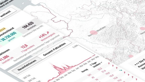 Corona: Fallzahlen auf einer interaktiven Karte