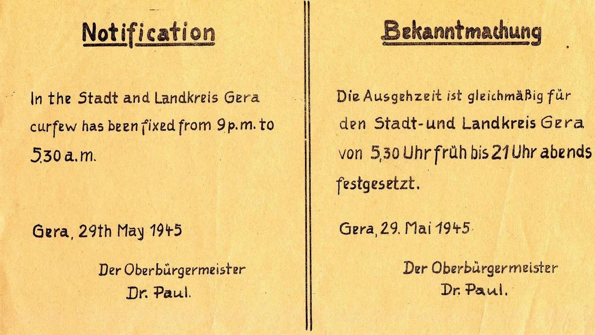 Bekanntmachung der Amerikaner.